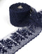 Aurora Blossom Beaded Border Lace - (Navy Blue)